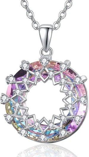 Dreamboat Sterling Silver Snowflake Necklace for Women Crystal Necklace Winter Necklace Christmas Necklaces Snowflake Pendant Snowflake Jewelry Gifts