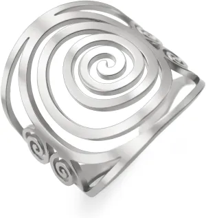 Dreamtimes Round Spiral Ring for Women Swirl Geometric Ring Spiral Swirl Ring Braided Wrap Style Women Stainless Steel Exaggerated Adjustable Thumb Open Ring Fashion Jewelry