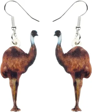 DUOWEI Acrylic Colorful Australian Emu Ostrich Bird Earrings Birds Dangle Drop Classic Jewelry Gifts for Women