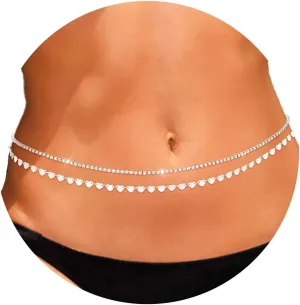 ELABEST Layered Rhinestone Belly Chain Crystal Waist Chain Shiny Star Sequin Pendant Body Chain Waist Jewelry for Women