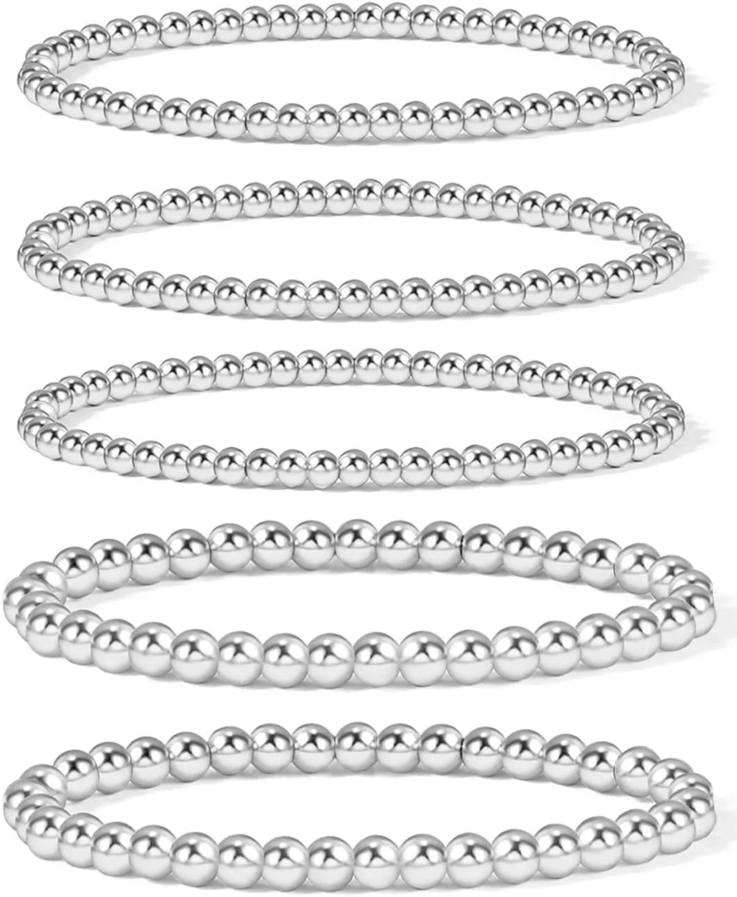 Elegance 11 designs 14K Gold Plated Bead Ball Bracelet Stretchable Elastic Gold Beaded Bracelets for Women