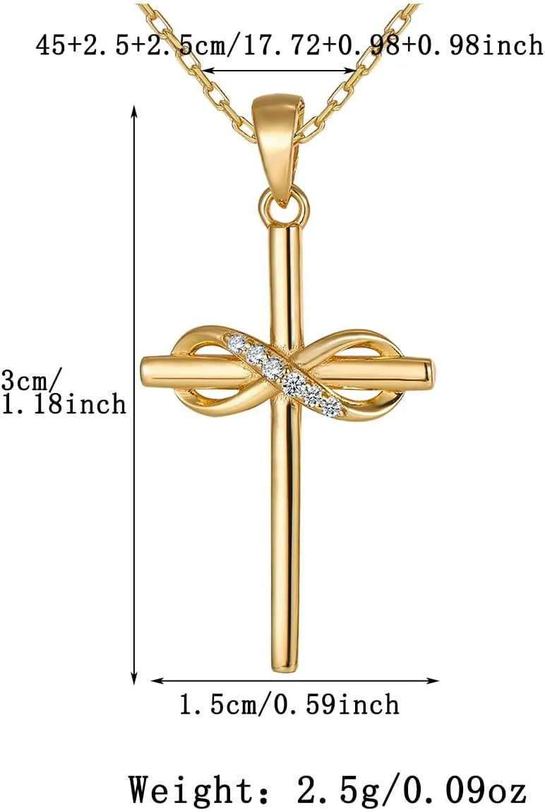 Elegant Cross Necklaces for Women with Zircon Accents - Sterling Silver Sideways Cross Necklaces for Women Perfect for Daily Wear or Special Occasions