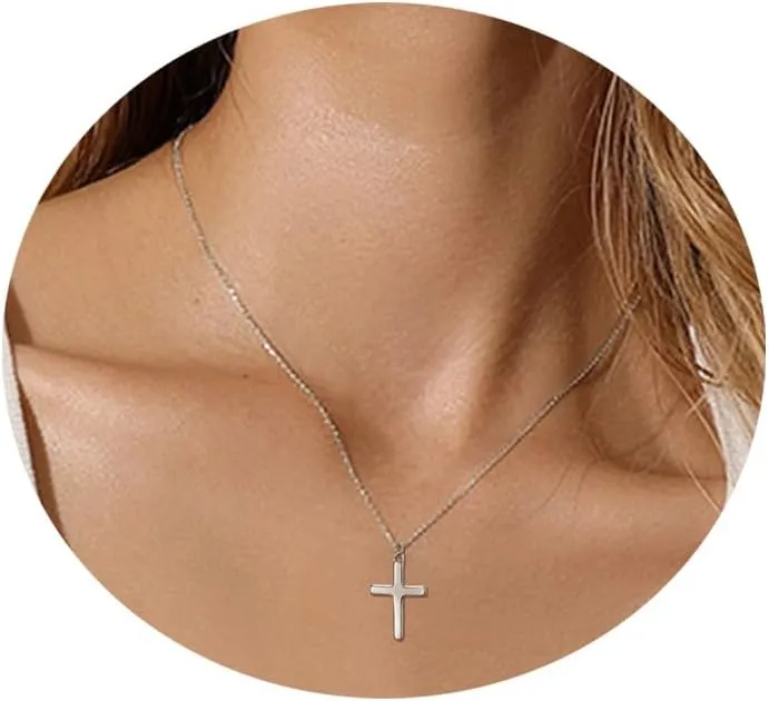 EVER FAITH Dainty 925 Sterling Silver Religious Church Faith Cross Hope Believe Choker Necklace Birthday/Mothers Day/Valentines/Christmas Jewelry Gift for Women