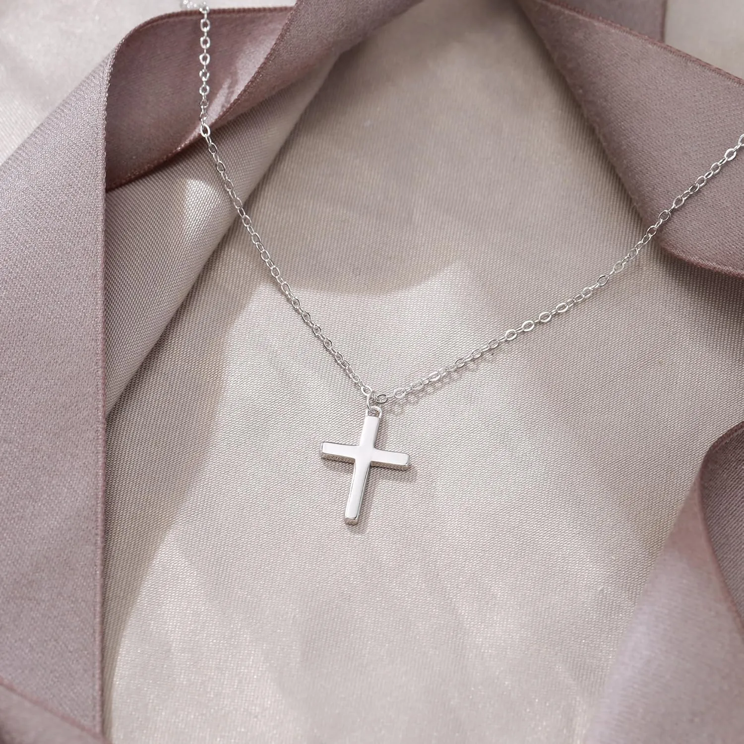 EVER FAITH Dainty 925 Sterling Silver Religious Church Faith Cross Hope Believe Choker Necklace Birthday/Mothers Day/Valentines/Christmas Jewelry Gift for Women