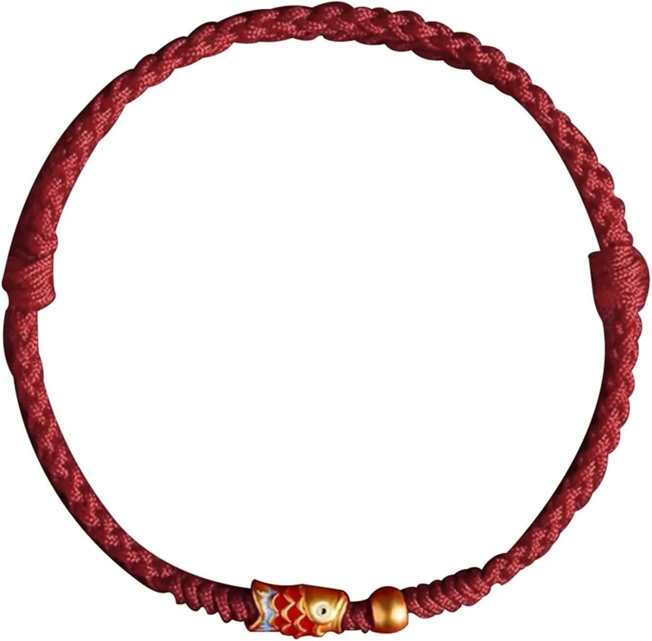 Fashion Adjustable Size Lucky Koi Fish Shaped Braided Bracelet for New Best Friend Chinese Lucky Red String Couple Bracelets(StyleC)