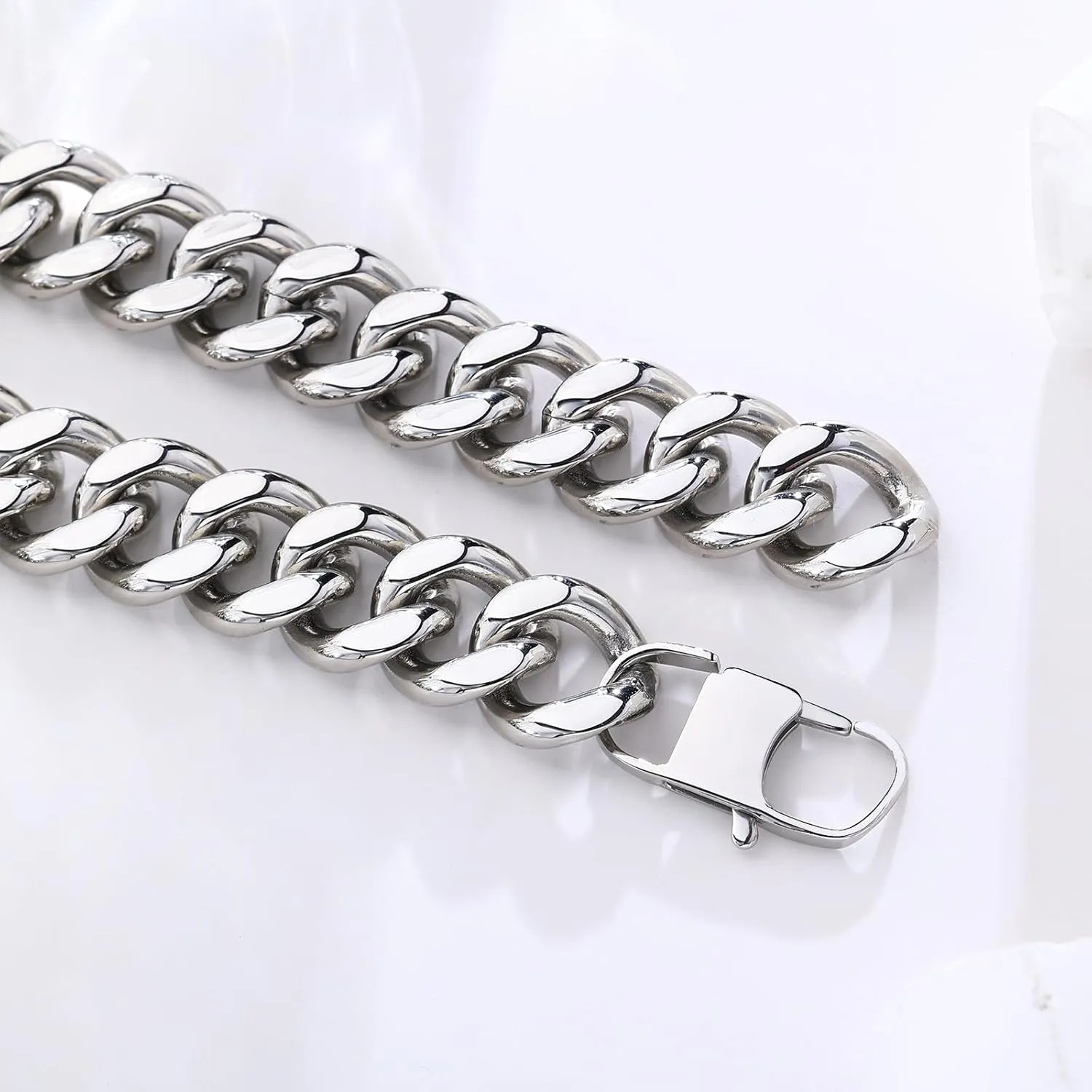 FEEL STYLE Chunky Cuban Link Chain for Men Women - Stainless Steel Gold Chain Necklace for Women Men - Dainty 18K Gold Silver Choker Thick Trendy Punk Hip Hop Cuban Chain Jewelry 8mm/12mm/16mm