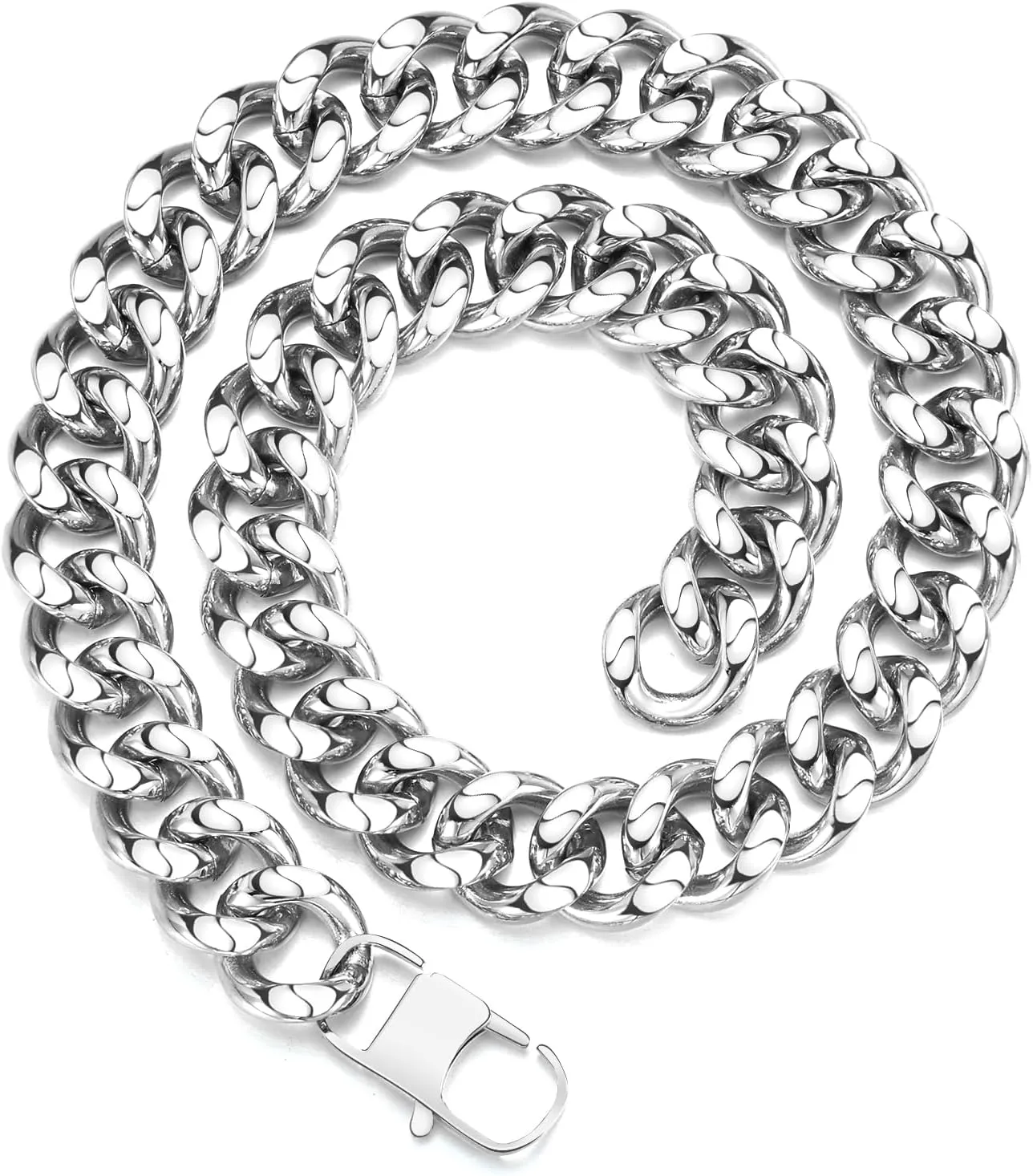 FEEL STYLE Chunky Cuban Link Chain for Men Women - Stainless Steel Gold Chain Necklace for Women Men - Dainty 18K Gold Silver Choker Thick Trendy Punk Hip Hop Cuban Chain Jewelry 8mm/12mm/16mm
