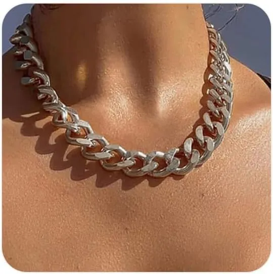 FEEL STYLE Chunky Cuban Link Chain for Men Women - Stainless Steel Gold Chain Necklace for Women Men - Dainty 18K Gold Silver Choker Thick Trendy Punk Hip Hop Cuban Chain Jewelry 8mm/12mm/16mm
