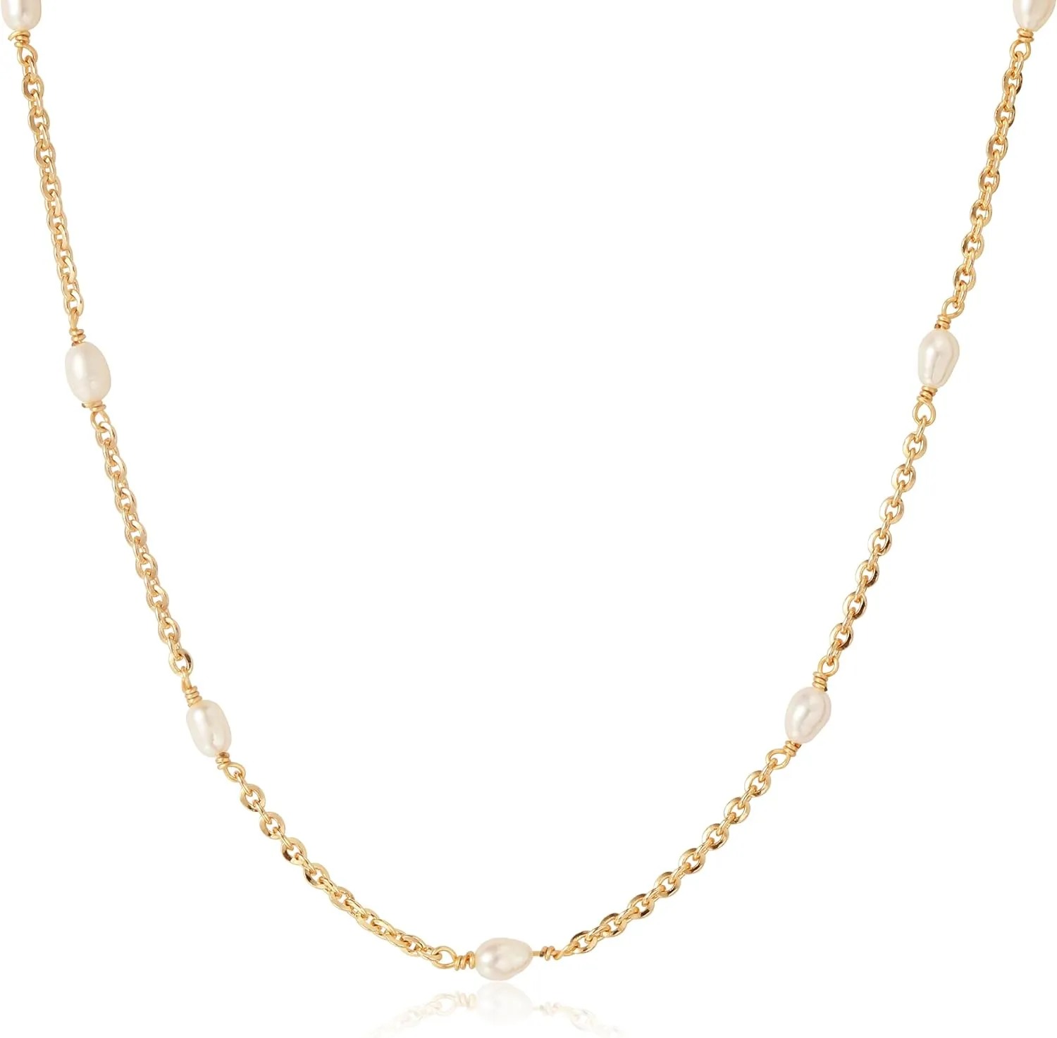 Fettero Choker Chain Necklace for Women 14K Gold Plated Dainty Choker Necklace Minimalist Thin Gold Chain Necklace Simple Twisted Chain Paperclip Necklace for Everyday Jewelry