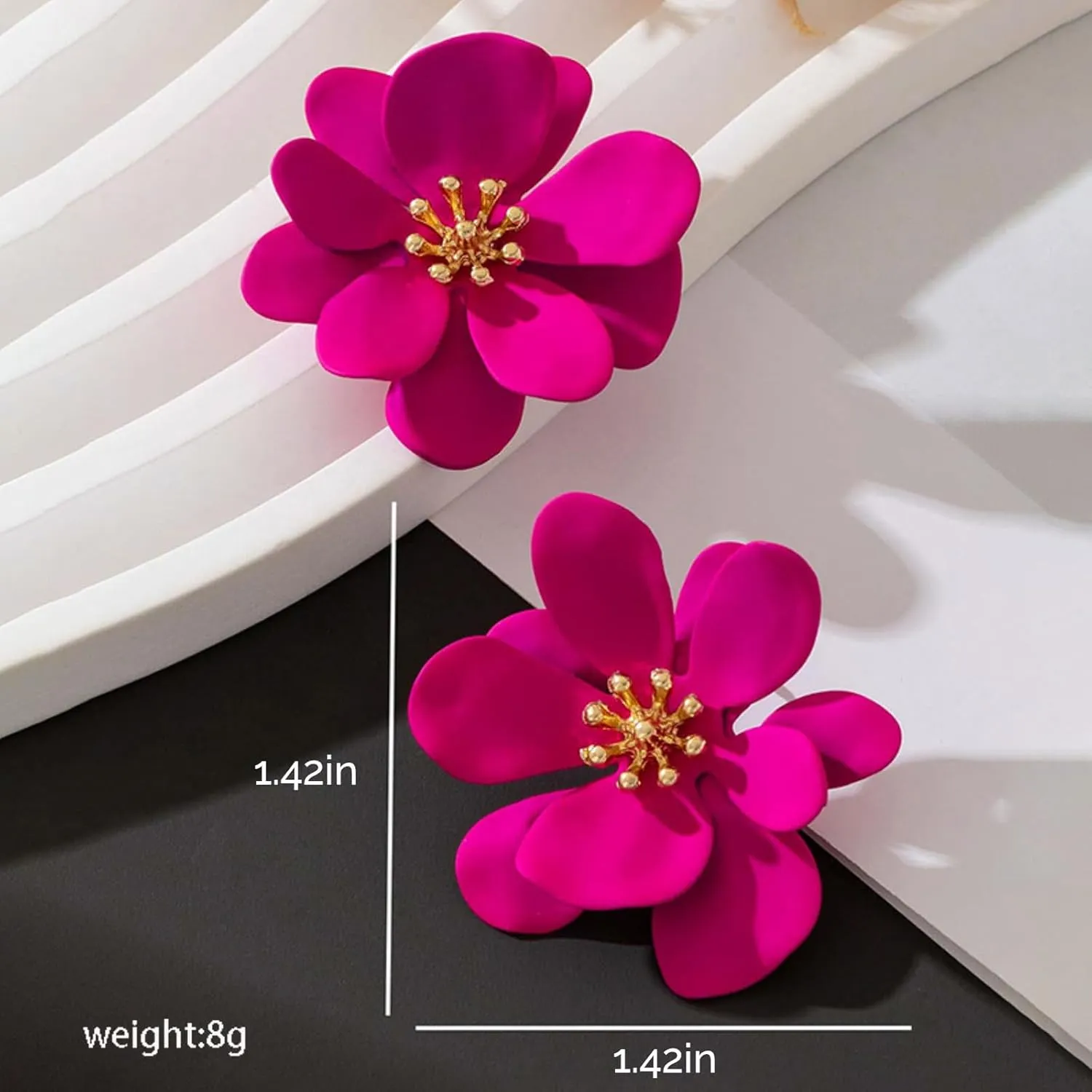 Flower Earrings for Women Boho Layered Flower Summer Beach Earrings Floral Dress Drop Earring Dainty Statement Earring Jewelry Beach Vacation Essentials