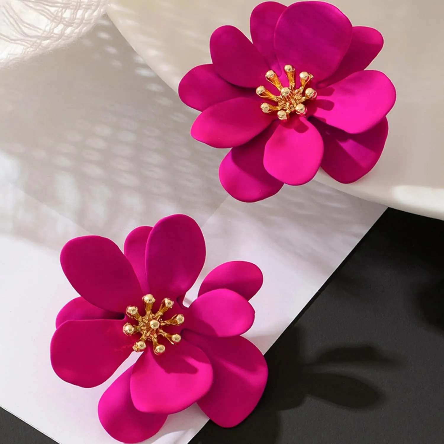 Flower Earrings for Women Boho Layered Flower Summer Beach Earrings Floral Dress Drop Earring Dainty Statement Earring Jewelry Beach Vacation Essentials