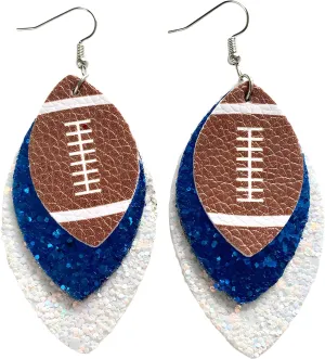 Football Earrings Football Mom Football Earrings for Women Sports Gameday Drop Dangle Faux Leather Lover Fan Teardrop Earrings Jewelry Gift for Game Day