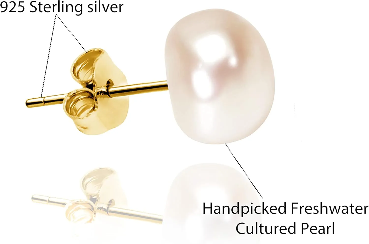 Freshwater Real Pearl Stud Earrings Quality Pearl Earrings for Women