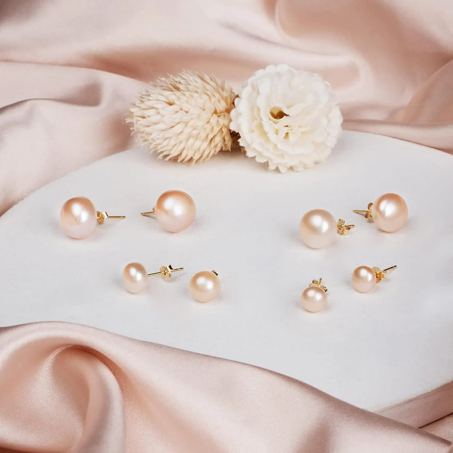 Freshwater Real Pearl Stud Earrings Quality Pearl Earrings for Women