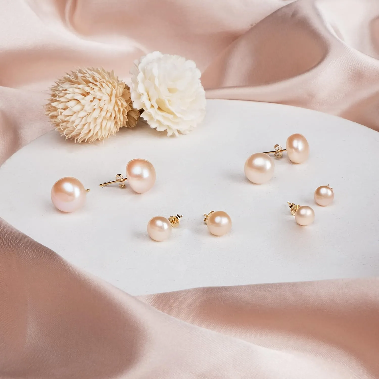 Freshwater Real Pearl Stud Earrings Quality Pearl Earrings for Women