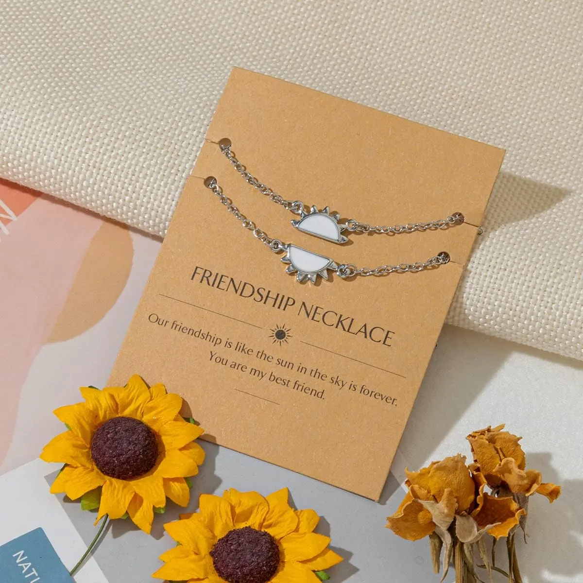 Friendship Sun Bracelet, 16k Gold Plated Copper Sun Dainty Bracelets Delicate Adjustable Link for Graduation Birthday Anniversary