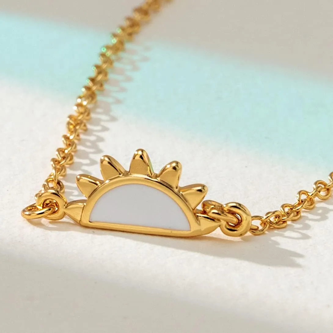 Friendship Sun Bracelet, 16k Gold Plated Copper Sun Dainty Bracelets Delicate Adjustable Link for Graduation Birthday Anniversary