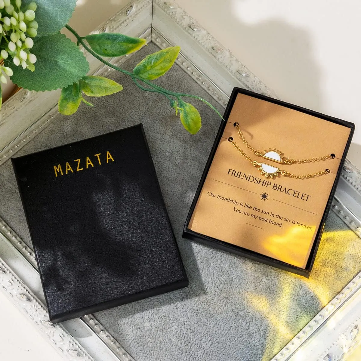 Friendship Sun Bracelet, 16k Gold Plated Copper Sun Dainty Bracelets Delicate Adjustable Link for Graduation Birthday Anniversary