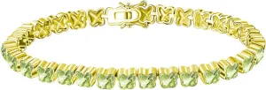 G&GEMSJEW Butterfly Crystal Classic Tennis Bracelet | Platinum Plated Bracelets for Women | Size 6.5 Inch-7.5 Inch