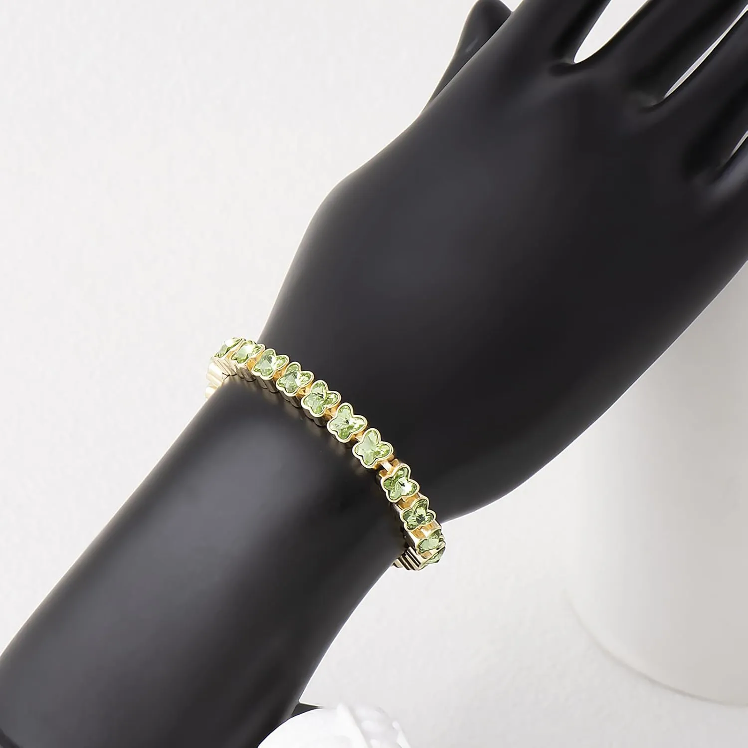 G&GEMSJEW Butterfly Crystal Classic Tennis Bracelet | Platinum Plated Bracelets for Women | Size 6.5 Inch-7.5 Inch