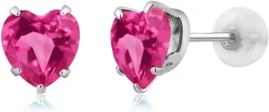 Gem Stone King 10K Gold 6MM Heart Shape Gemstone Birthstone Stud Earrings For Women and Men | Fine Jewelry for Her Him Mom Dad Wife