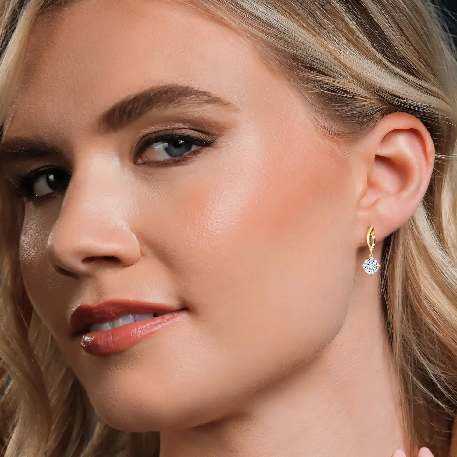 Gem Stone King 10K Yellow Gold Gemstone Birthstone Dangle Earring for Women | Round 6.5MM | Fine Jewelry Gifts for Her Mom Women Wife