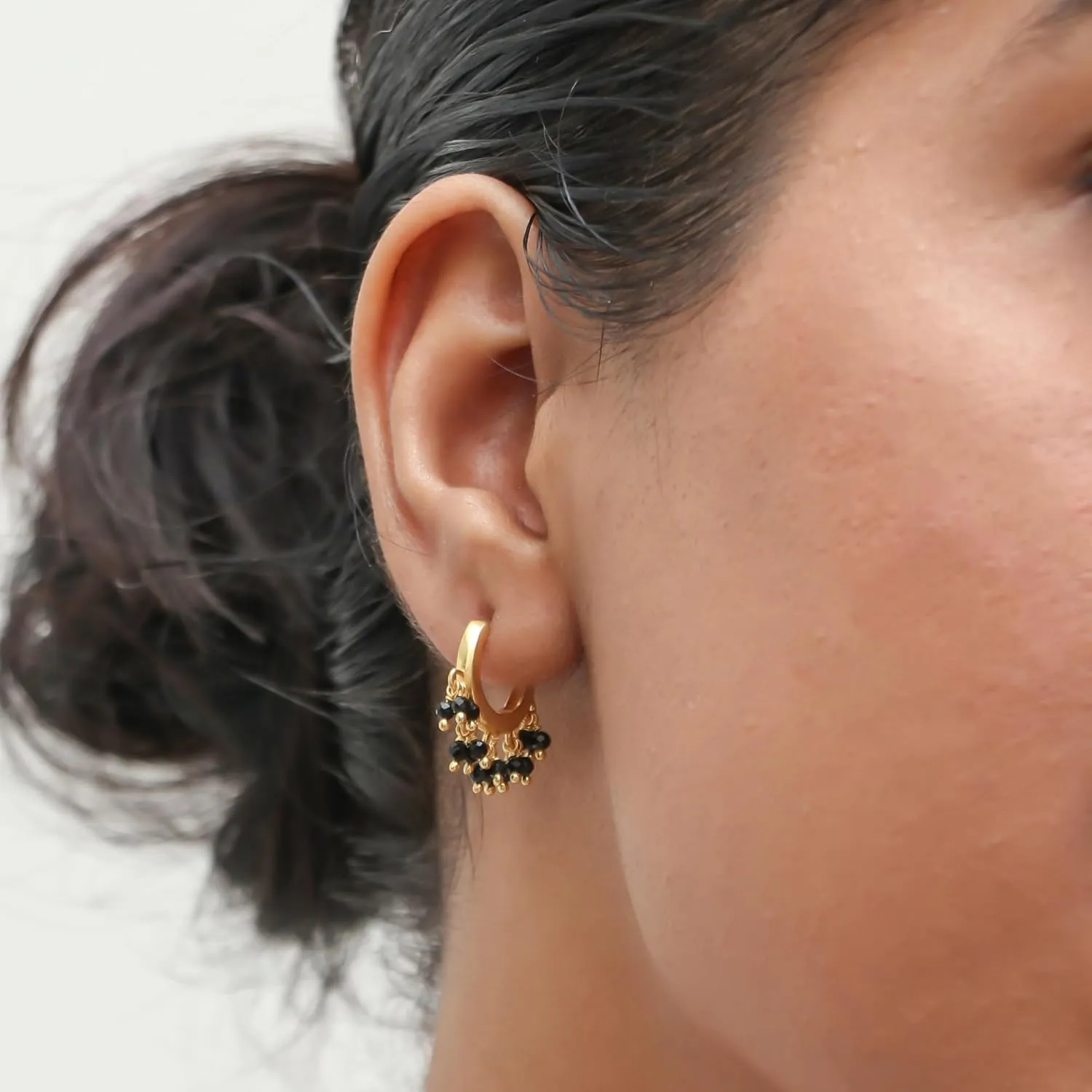 Gempires Turquoise Beaded Earrings December Birthstone Lightweight Jewelry Hypoallergenic Gold Plaed Statement Everyday Huggie Earrings For Women