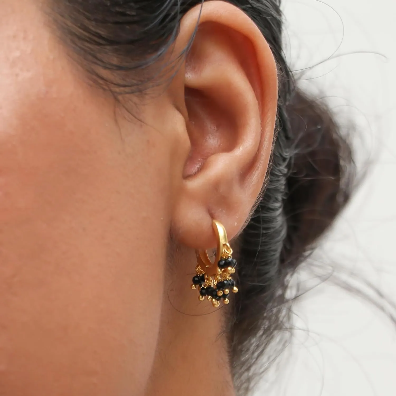 Gempires Turquoise Beaded Earrings December Birthstone Lightweight Jewelry Hypoallergenic Gold Plaed Statement Everyday Huggie Earrings For Women