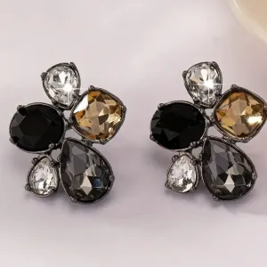 Gemstone Earrings Multi Black