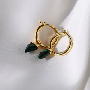 Gemstone Hoop Earring and Necklace (Purchase Individually)