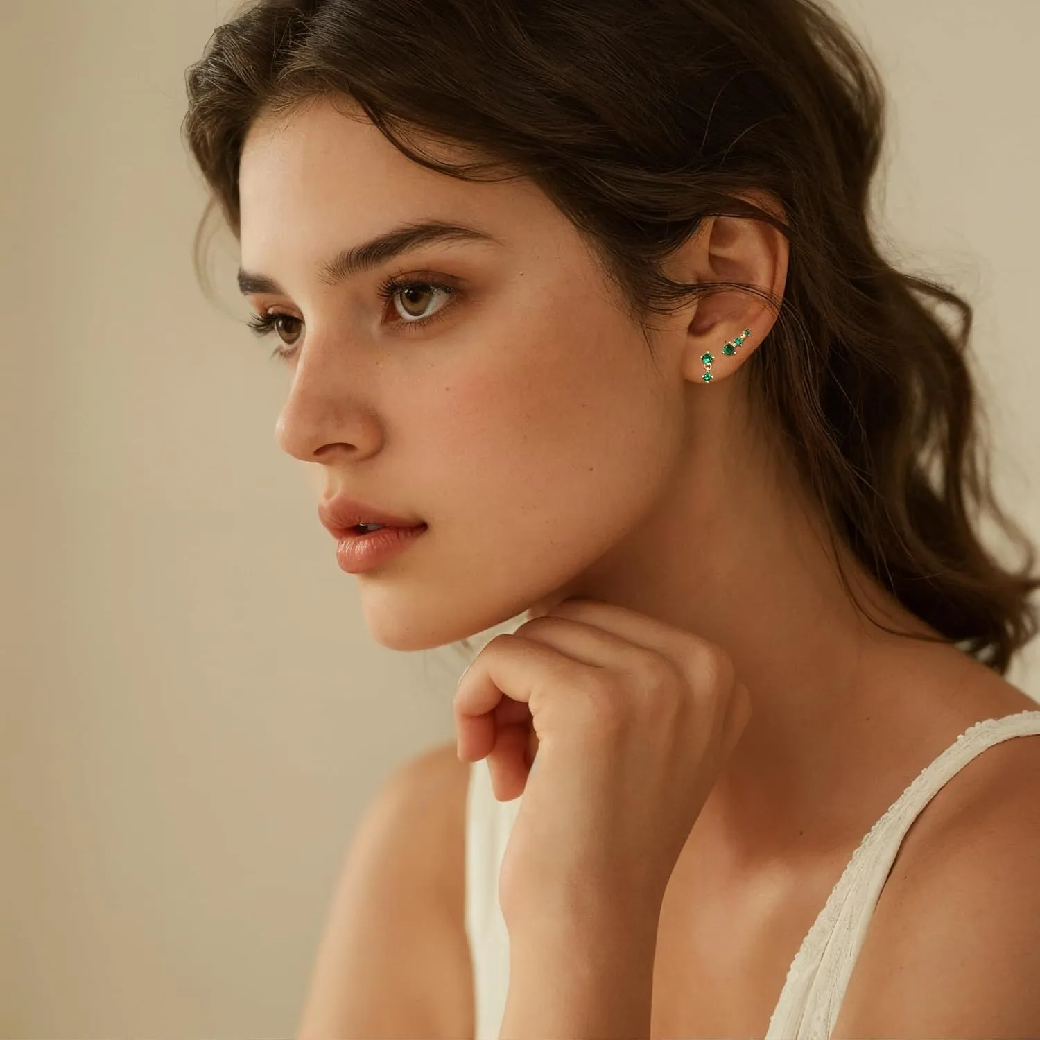 GEORGESMITH Stud Earrings for Women,Earring Sets for Multiple, 3 Pairs Earrings Set Dainty Ear Crawler Earrings for Women