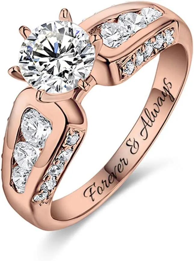 Getname Necklace Personalized Birthstone Ring Engraved Promise Ring Custom Wedding Band Engagement Ring Couple Ring Mother's Day Ring Gifts.