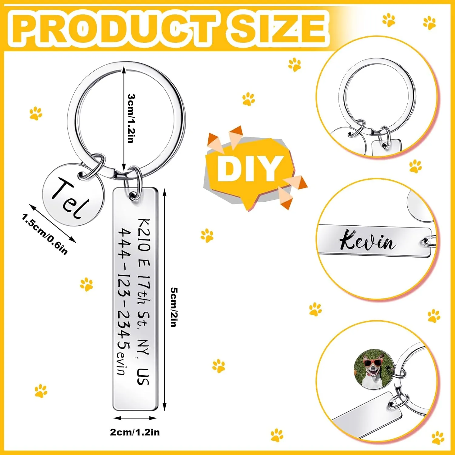 Gisafai 30 Pcs Laser Engraving Stainless Steel Keychain Blanks Engravable Keychains for Graduation Gifts