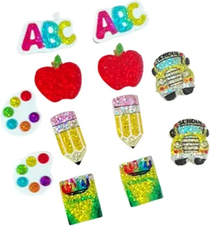 Glitter Tiny Cute Crayon Pencil Palette ABC Stud Earrings Lightweight Colorful Shiny Acrylic Teacher Student Back to School Dangle Earrings for Women Teacher Appreciation Day Jewelry Gifts