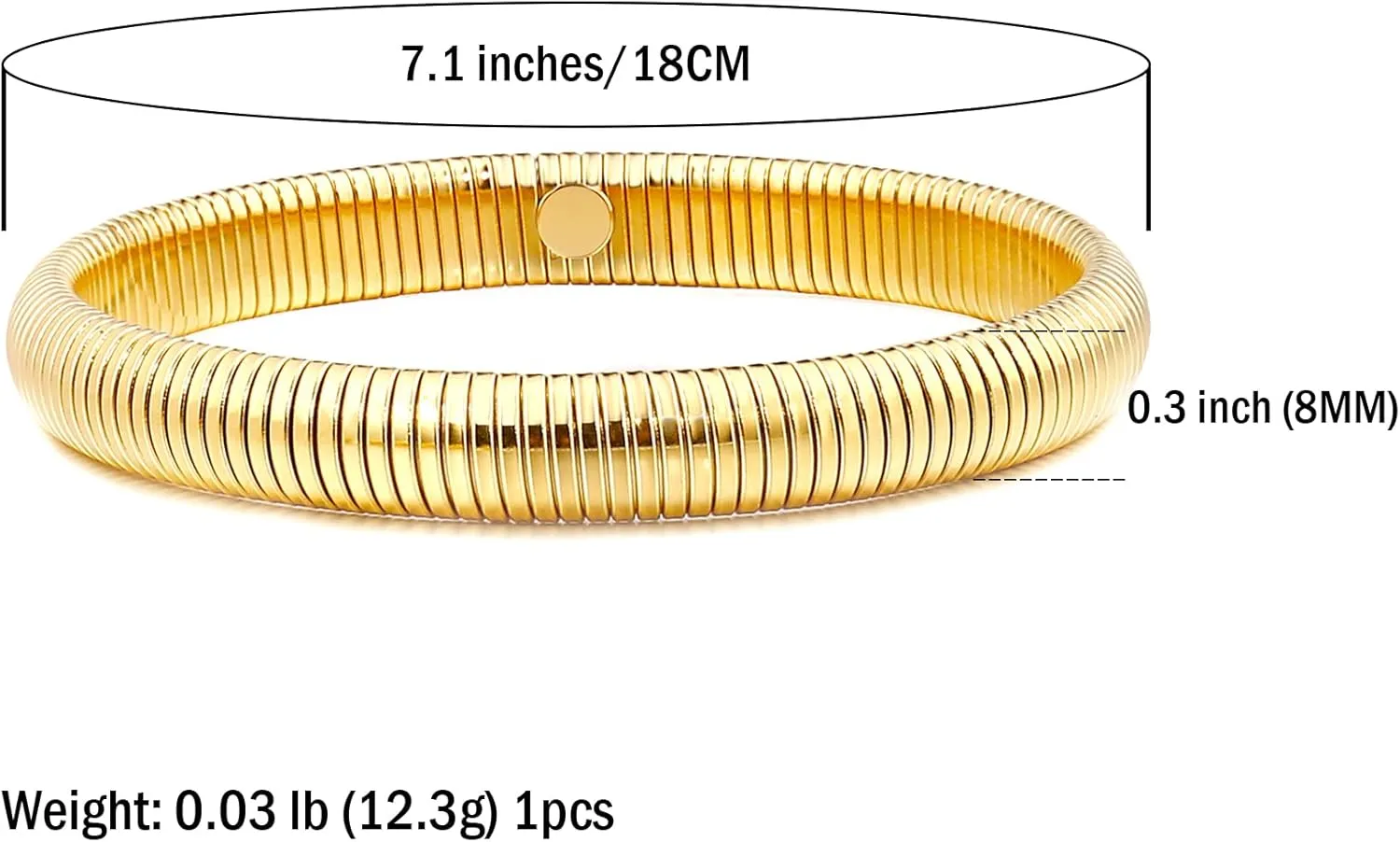 Gold Bangle Bracelets For Women Non Tarnish 14k Gold Plated Stackable Chunky Gold Bracelet Set Stretch Trendy Elastic Snake Chain Bracelet