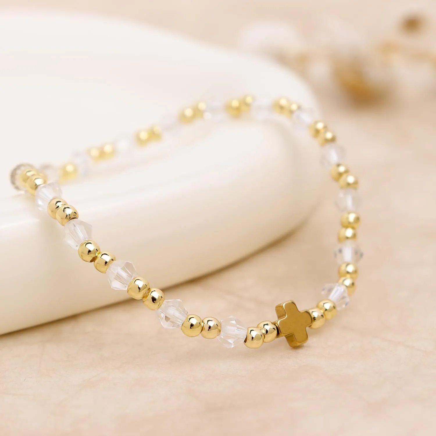 Gold beaded Pearl Heart Bracelets for Women, Cute Handmade Stackable Boho Beads Ball Friendship stretch Bracelet Summer Beach Jewelry Gift