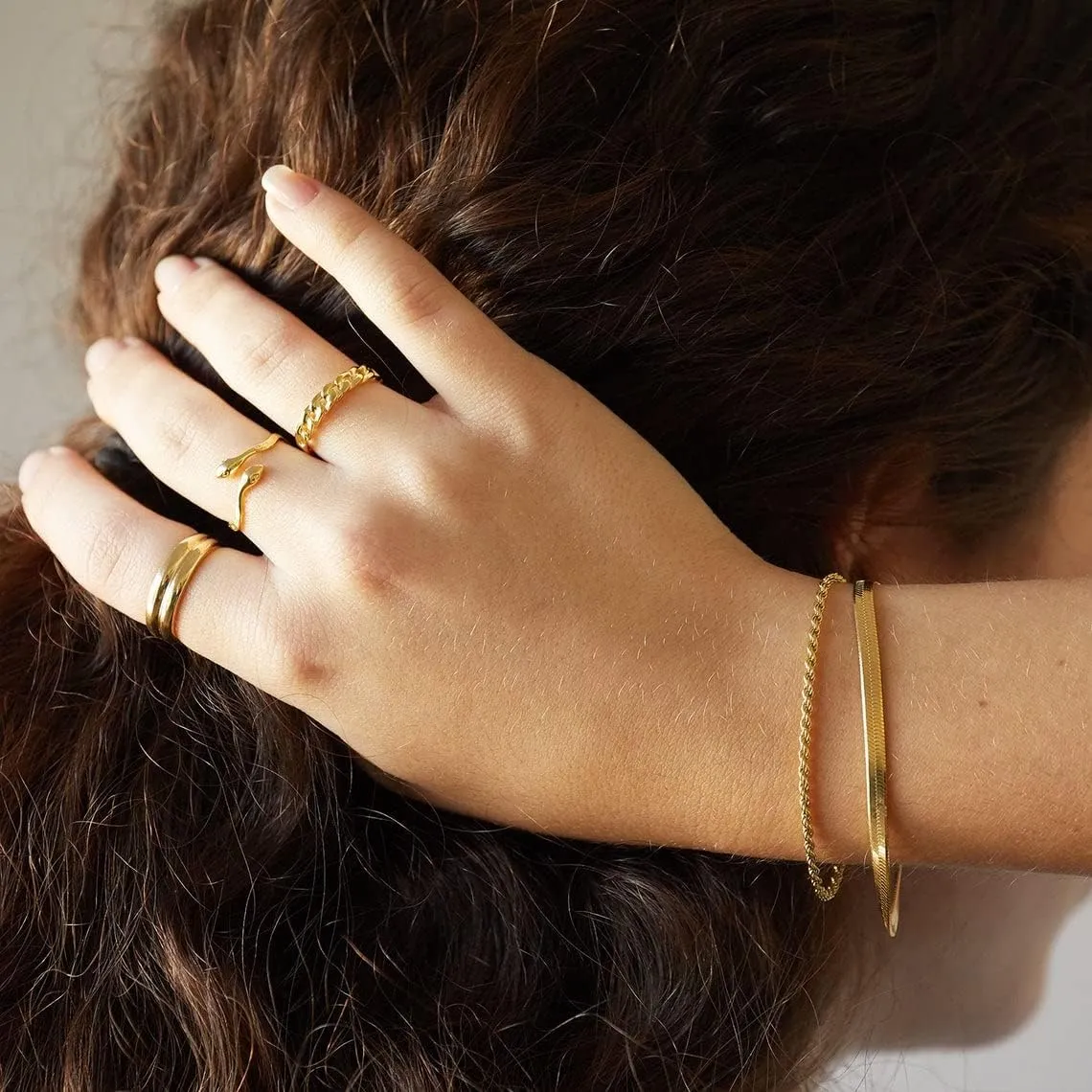 Gold Bracelet Set, 14K Gold Plated Bracelets for Women, Dainty Lip Chain, Long Bar Chain, Disc, Satellite, Cuban Link, Anklet, Pack Gifts for Women