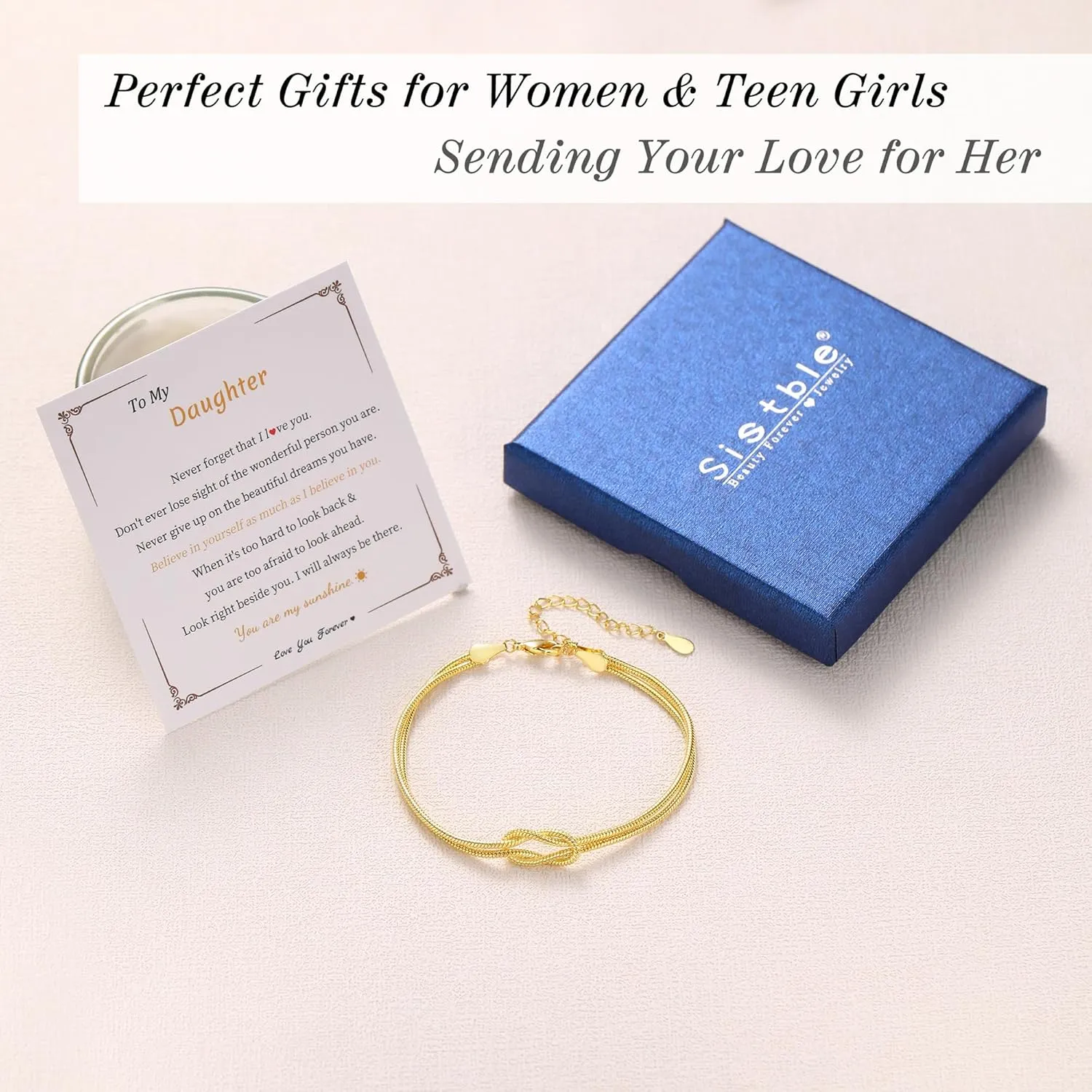 Gold Bracelets for Women Teen Girl Gifts Infinity Knot Bracelet Gifts for Daughter Granddaughter Wife Birthday Gift Ideas Anniversary Valentines Mothers Day Christmas Jewelry Gifts