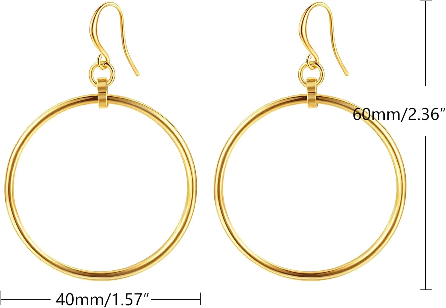 Gold Earrings 14k Gold Plated Dangle Earrings for Women Hammered Disc Geometric Teardrop Baroque Pearls Big Gold Hoops Dangle Earrings for Women Gifts
