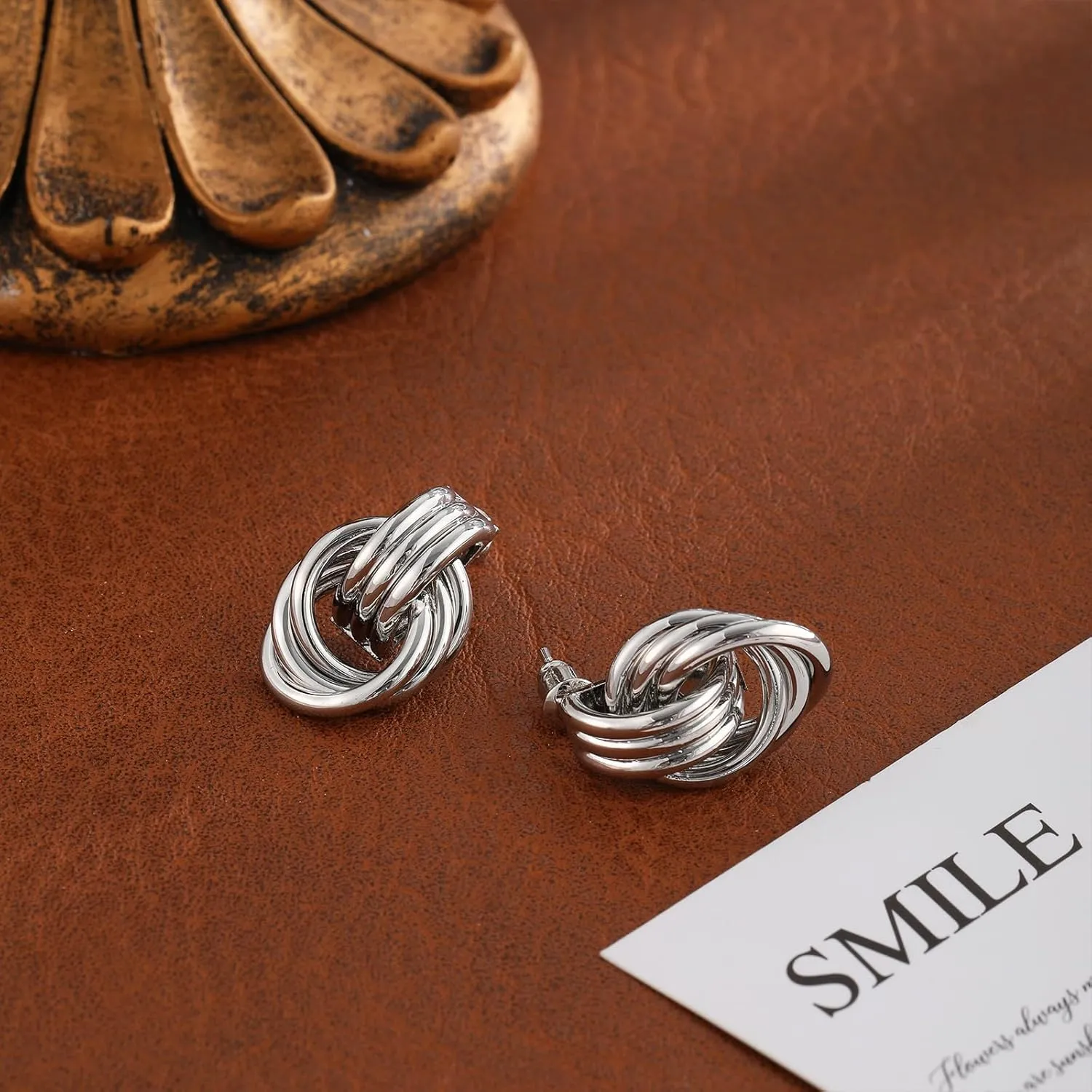 Gold Earrings for Women 14K Real Gold Plated Silver Earrings Trendy Chunky Gold Silver Hoop Earring Dainty Earring Set Gold Jewelry for Woman Gift