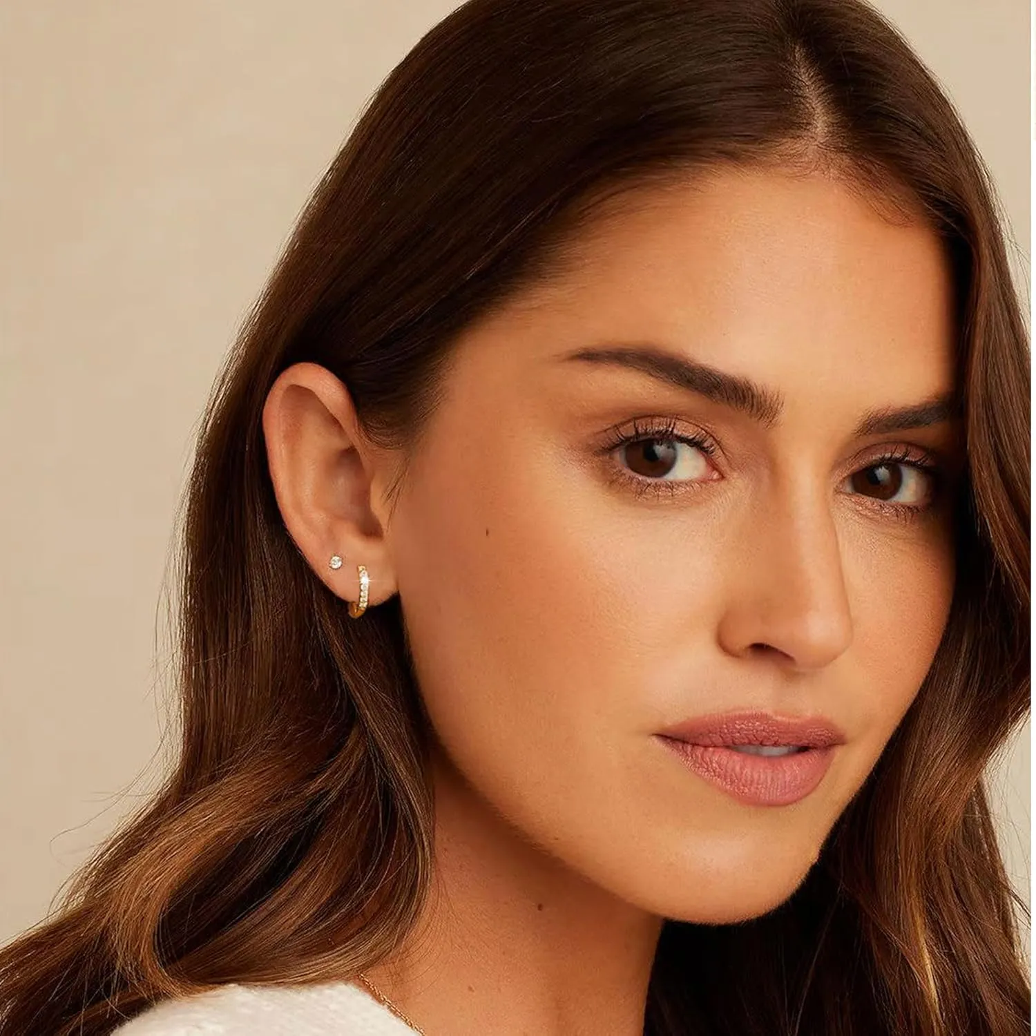 Gold Earrings Set for Women, 14K Dainty Cartilage Huggie Earring Sets for Multiple Piercing Hypoallergenic Trendy, Small Gold Huggie Hoop Earrings Stack for Women Gifts Jewelry