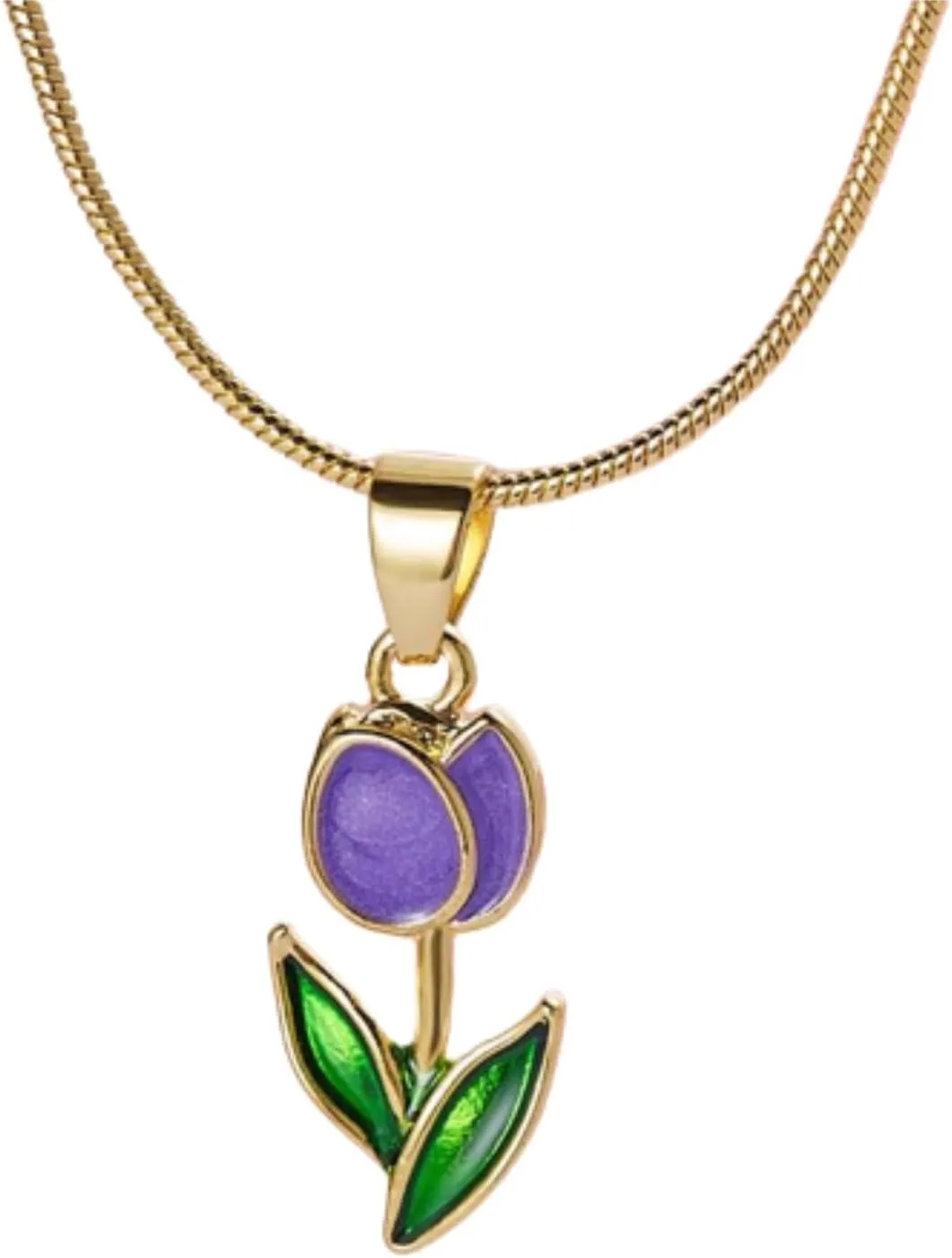 Gold Tulip Necklace Tulip Flower Pendant Necklace Delicate Dainty Tulip Flower Necklace for Women Mother Wife Friendship Jewelry