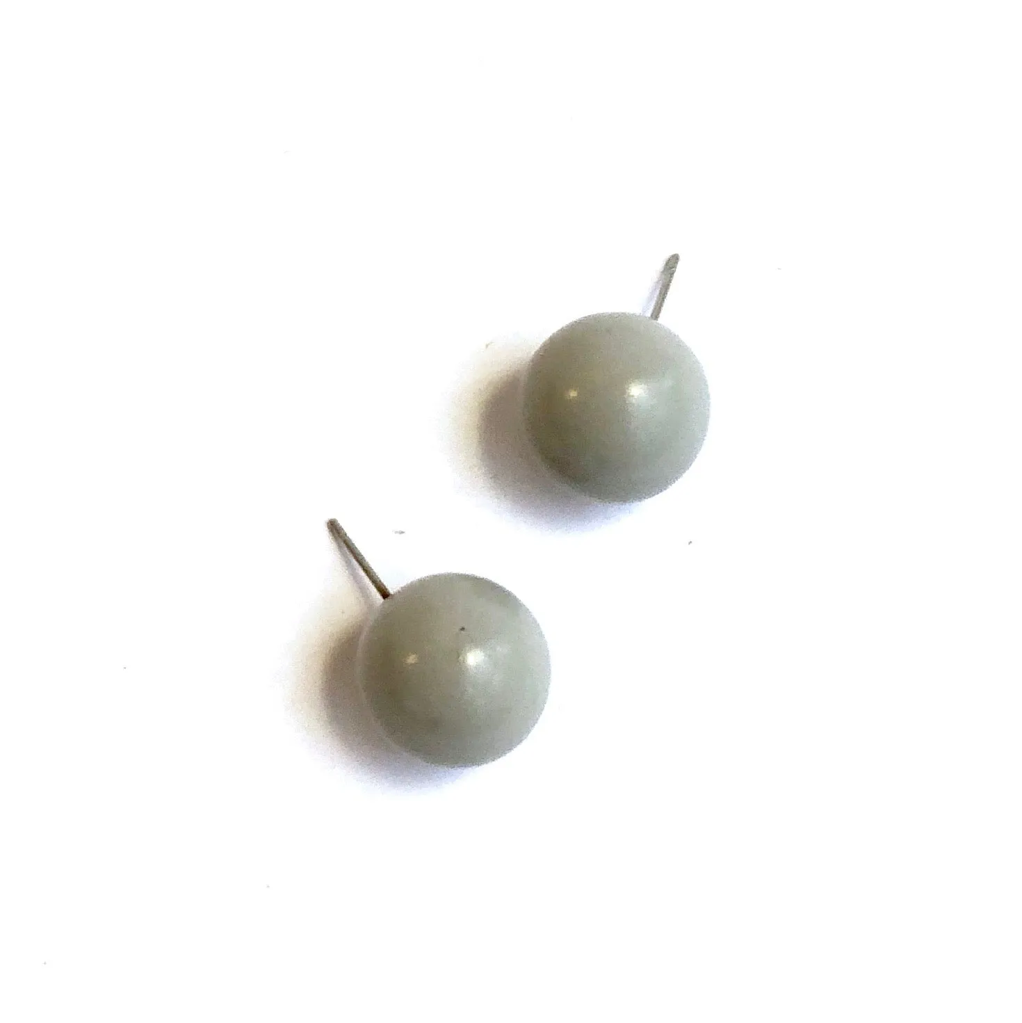 Grey Lucite Large Ball Stud Earrings