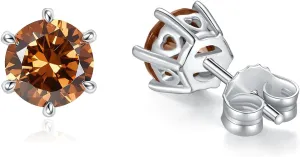 GW 925 Sterling Silver Zircon Ear Studs Lady Earring Ear Stud Earrings for Women