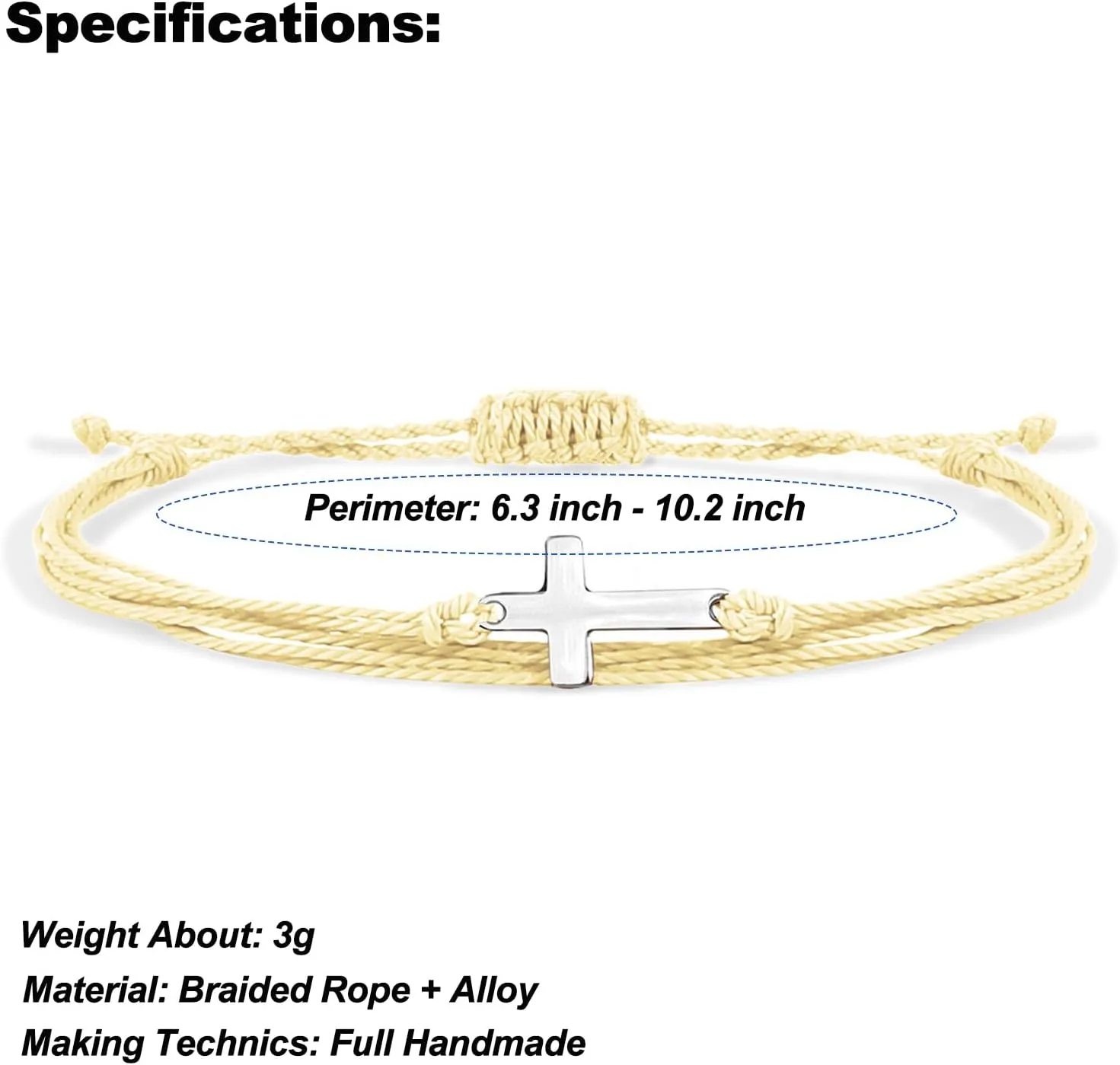 Handmade Cross Colorful Adjustable Braided String Bracelets Friendship Couple Tiny Sideways Cross Rope Bangle for Women Men Lucky Protection Jewerly