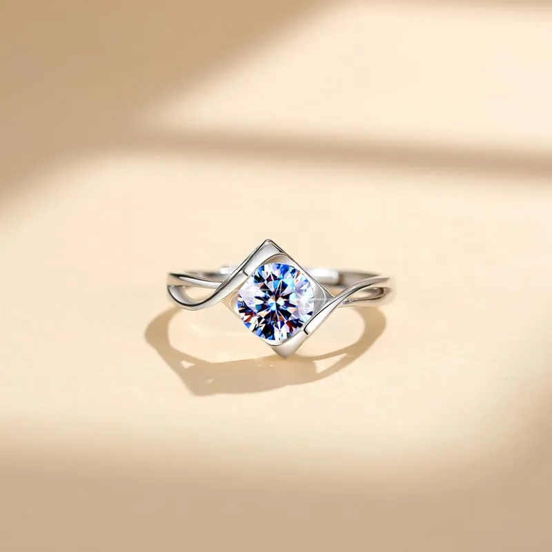Handmade Sterling Silver Ring Heart Shape Moissanite Proposal Solitaire With Gift Wrapped Box For Her Woman Wife Girlfriend Present For Engagement Birthday Valentine Wedding Anniversary