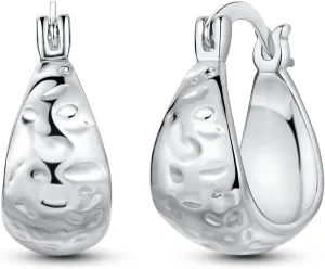 Hapour Sterling Silver Chunky Hoop Earrings for Women Hypoallergenic Thick Lightweight Huggie Earring Everyday Hoop Earrings