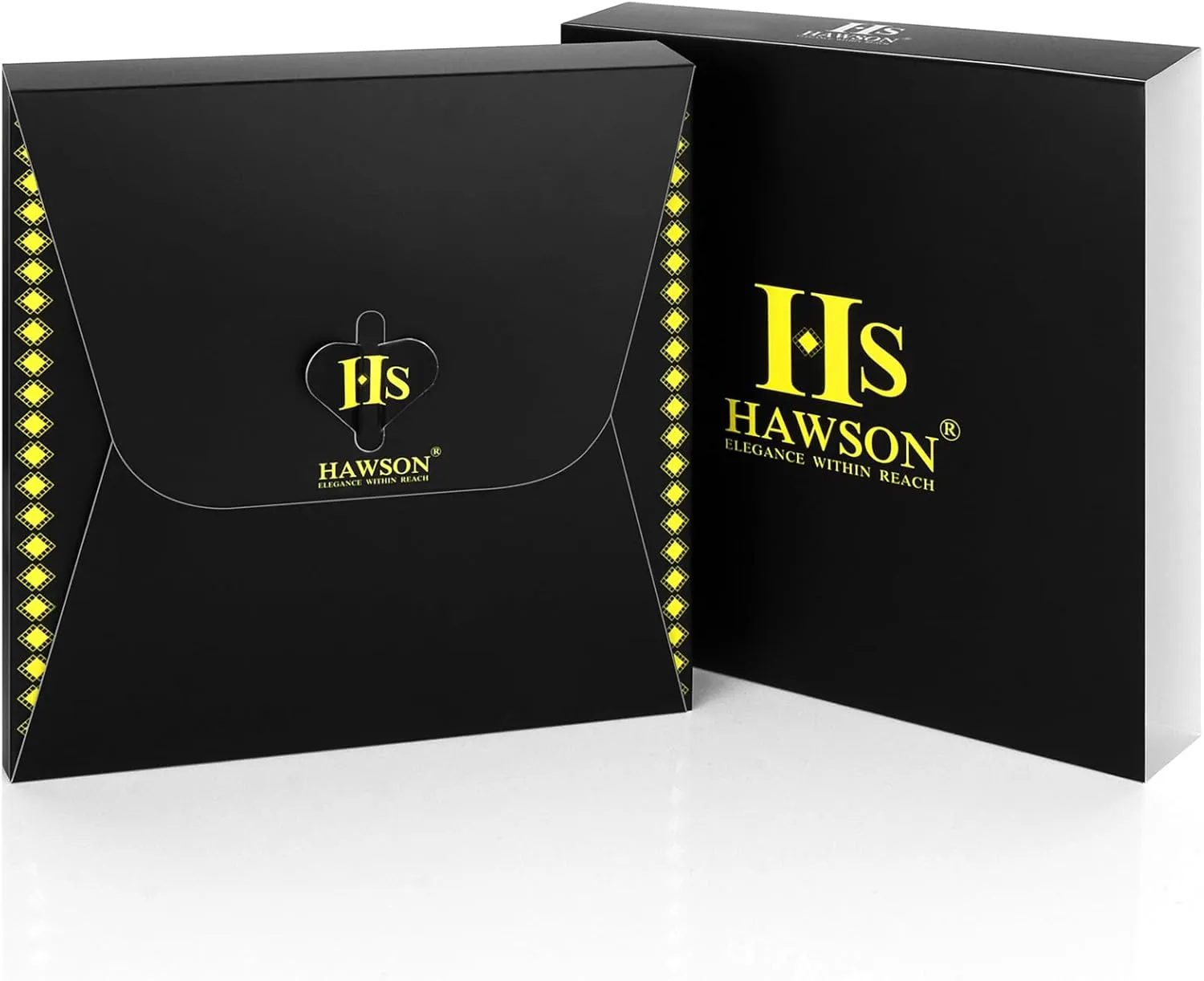 HAWSON Black Bow Ties Pocket Square Set with Cufflinks and Studs,Men's Adjustable Pre-Tied Silk Tuxedo Bow tie for Wedding.