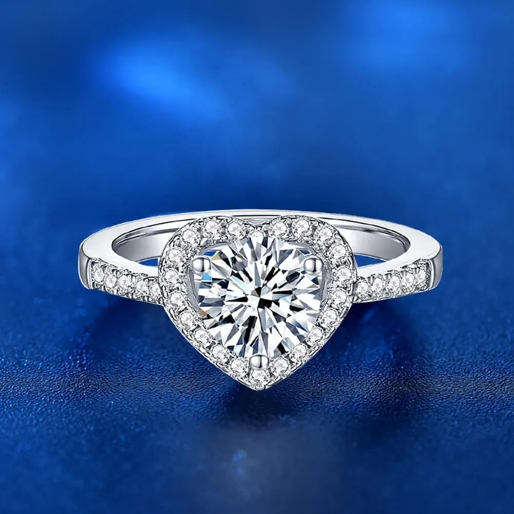 Heart-Shaped 1 Carat Diamond Engagement Rings for Women | Flawless D-Color, Excellent Cut | Romantic Proposal Gift for Women