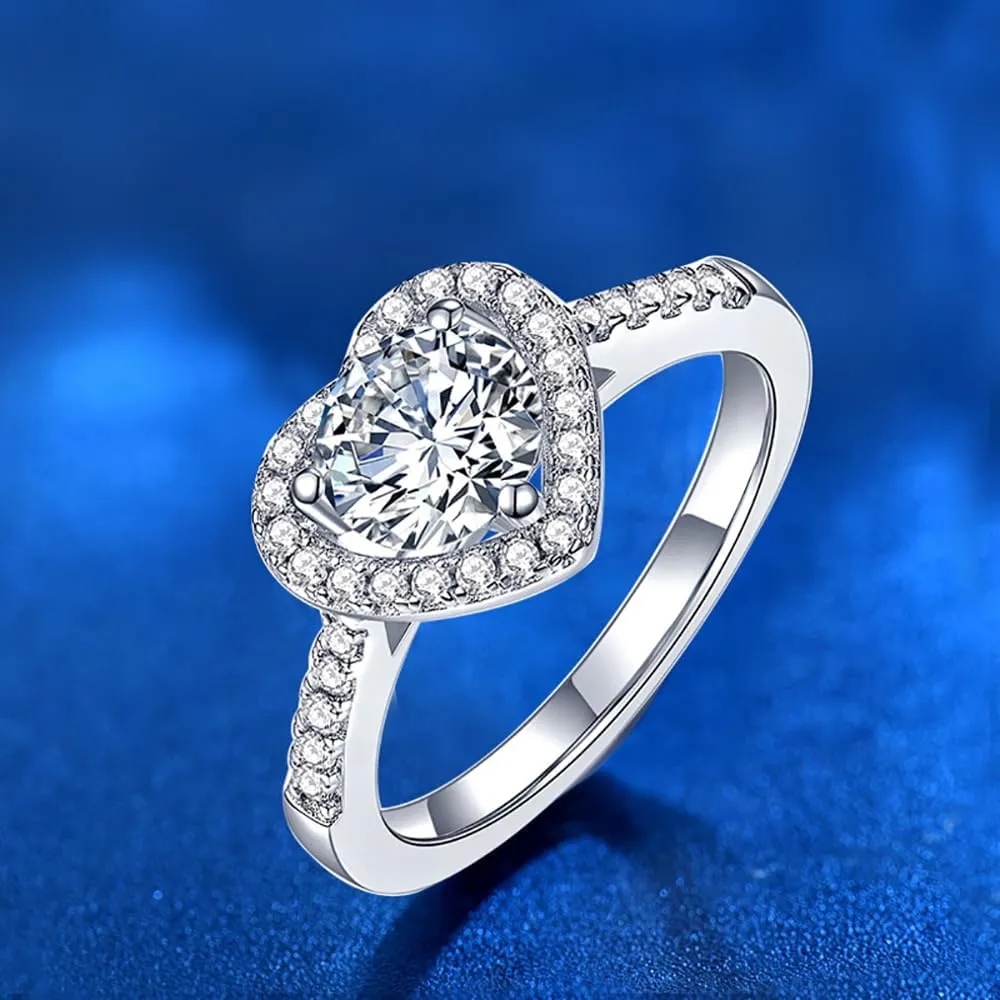 Heart-Shaped 1 Carat Diamond Engagement Rings for Women | Flawless D-Color, Excellent Cut | Romantic Proposal Gift for Women